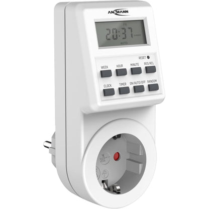 269095 - ANSMANN Ndërprerës kohëmatësi, ndërrues kohëmatësi javor AES6 i programueshëm me ekran LCD, 3680W, 18 kohë ndërrimi të paraprogramuara, funksion i rastësishëm, ndërrues kohe verore