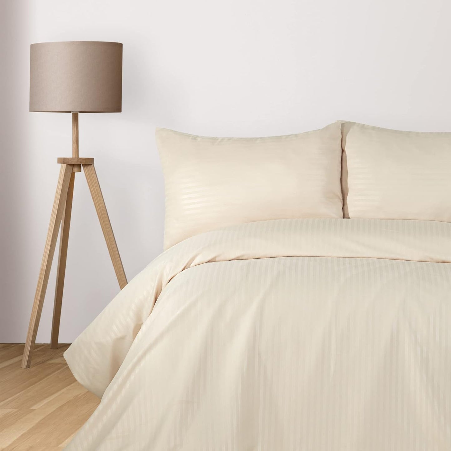 217986 - KOMFORTEC Set çarçafësh Deluxe me 3 pjesë 240 x 220 cm dhe mbulesa jastëkësh 240 x 220 cm, ngjyrë bezhë, mikrofibër e butë, pa rrudha