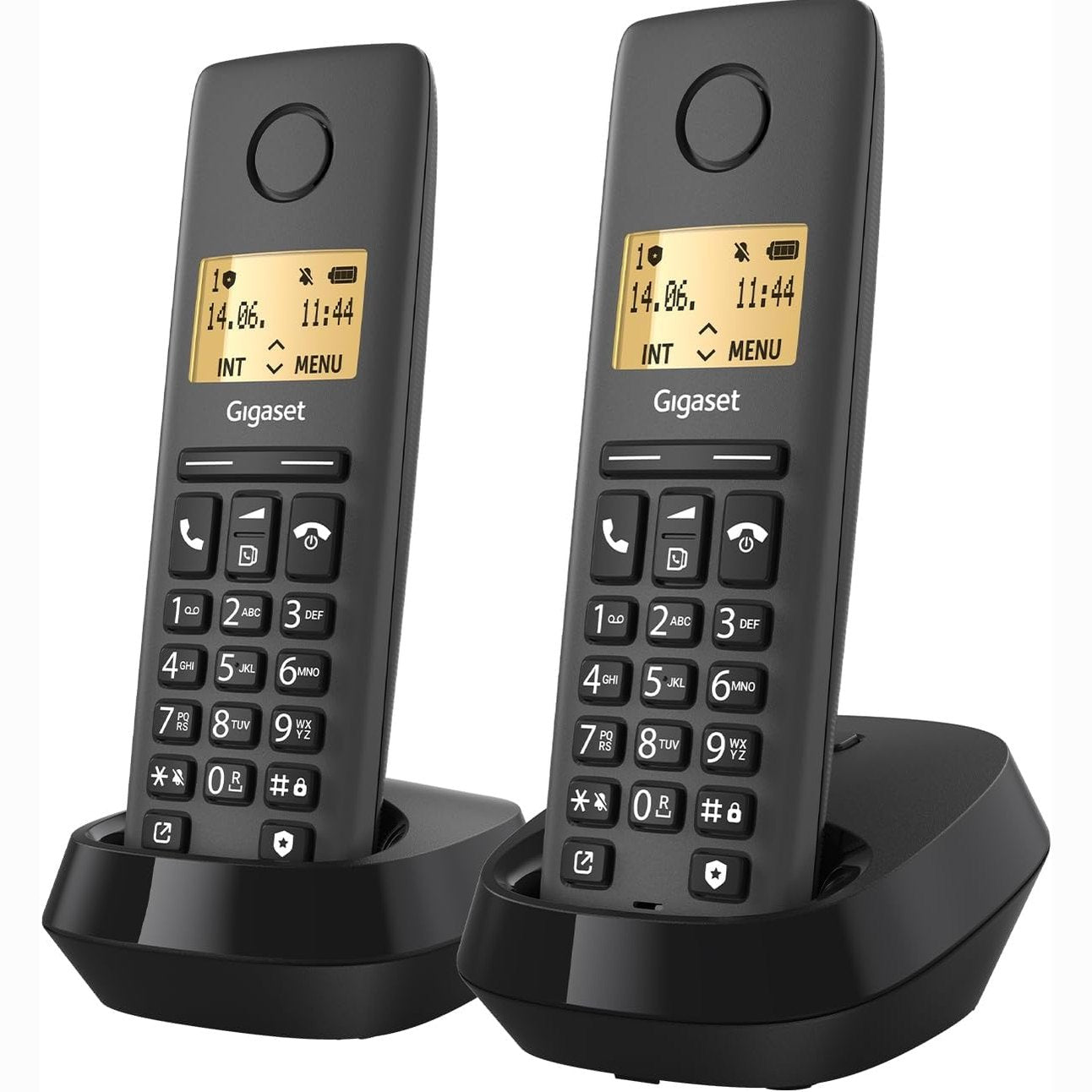 273363 - GIGASET - Pure 120 Duo, 2 telefona pa tel, mbrojtje thirrjesh dhe ECO DECT, ekran i ndriçuar, i zi antracit