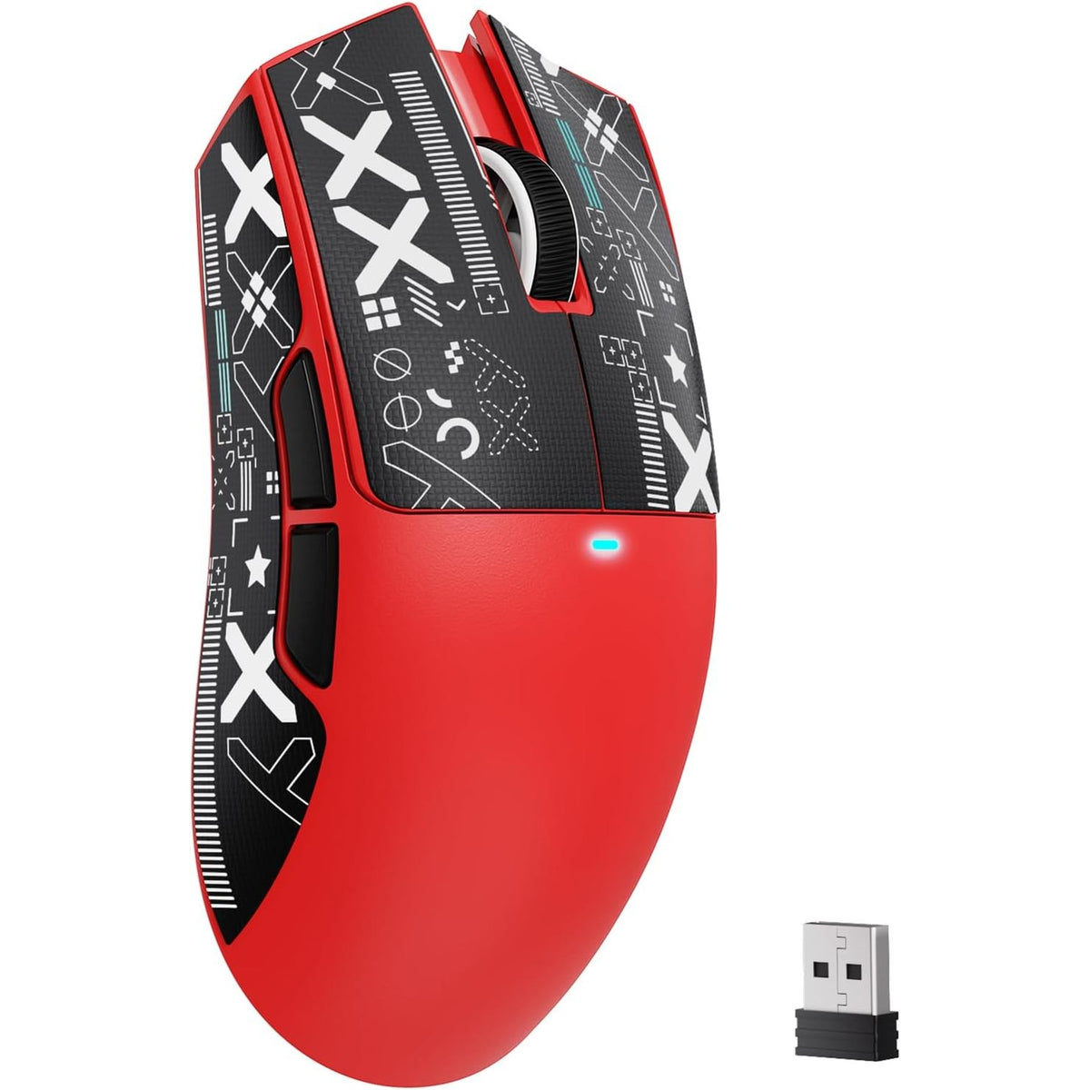 295832 - ATTACK SHARK Maus pa tel për lojëra X11SE, 63g, sensor PixArt PAW3311, 22000 DPI, BT/2.4 GHz/me tel, 1000Hz, 300mAh, Drajverë të dyfishtë, për PC/Xbox/Mac, i kuq