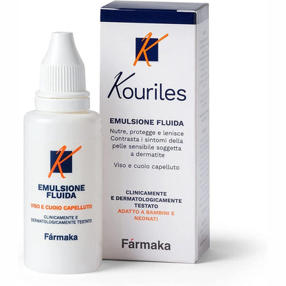 312257 - KOURILES Emulsion Lëng Hidratues dhe Mbrojtës për Fytyrën dhe Skalpin, 30 ml