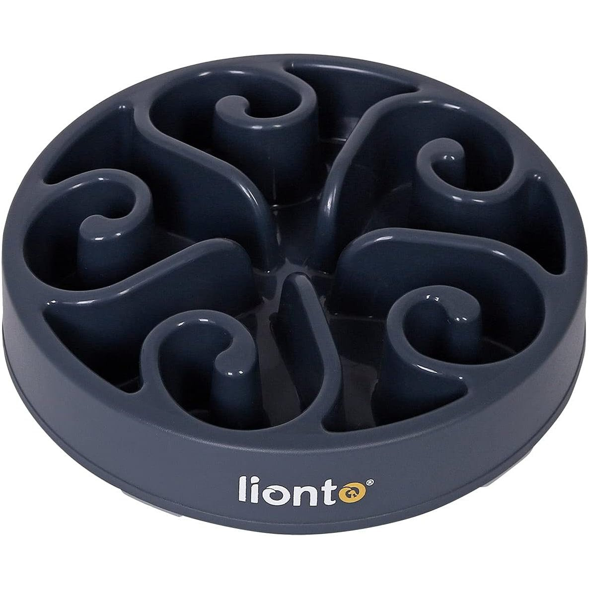 229587 - lionto Tas Kundër Gëlltitjes për Qen dhe Mace, Ø 20 cm, Lartësi 5 cm, Kapacitet deri në 450 g, Plastikë e Klasit Ushqimor, Gri