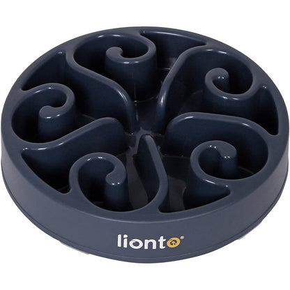 229587 - lionto Tas Kundër Gëlltitjes për Qen dhe Mace, Ø 20 cm, Lartësi 5 cm, Kapacitet deri në 450 g, Plastikë e Klasit Ushqimor, Gri