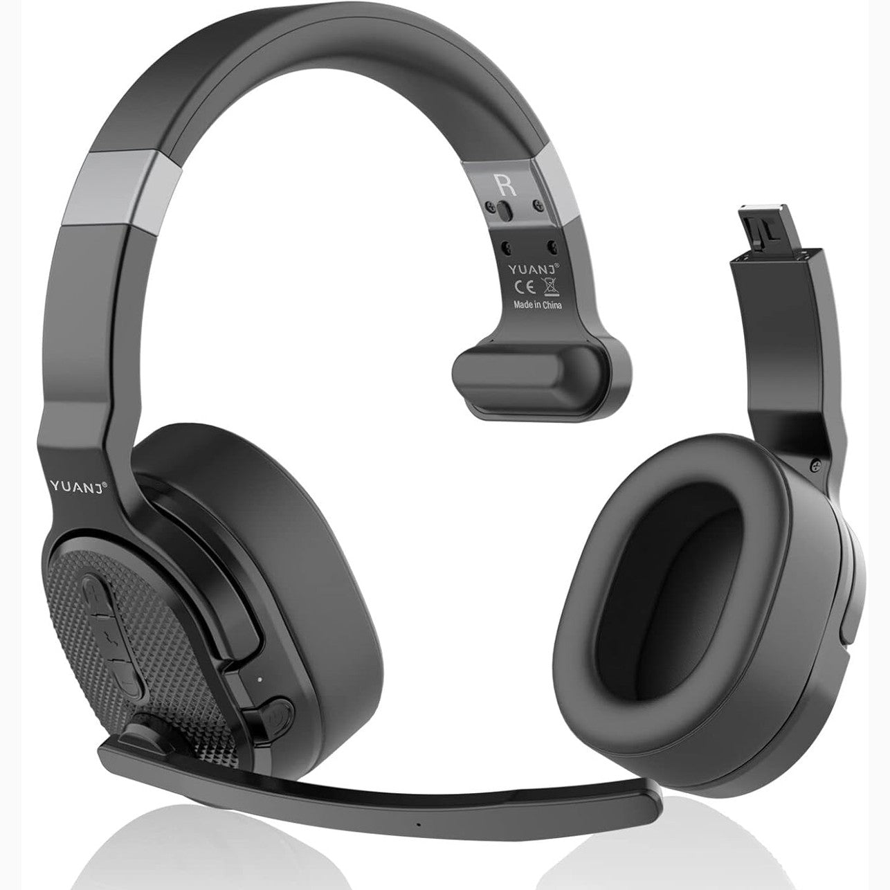 268257 - ANSTEN Kufje me mikrofon, Bluetooth, Anulim zhurme, 40 orë kohë loje, Kufje pa tel me anulim aktiv të zhurmës (ANC), Ultra komoditet, të pajtueshme me Windows, Mac, Linux