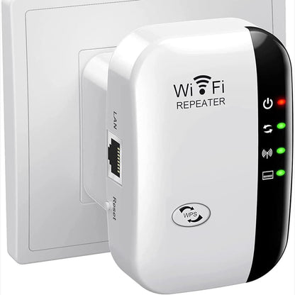 273013 - AMPLIFIKATOR WiFi, përsëritës WiFi, mbulon deri në 300 m² dhe 45 pajisje, me port Ethernet, instalim të shpejtë, përforcues sinjali WLAN, prizë EU