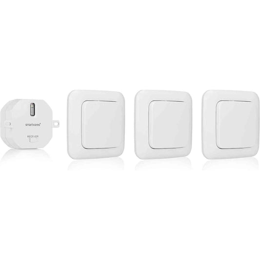 164540 - SMARTWARES - Seti i Ndërprerësve të Dritës për Dhomë Gjumi Plug & Connect, 1 Prizë e Montuar në Rresht, 3 Ndërprerës Muri, Modeli SH4-99567