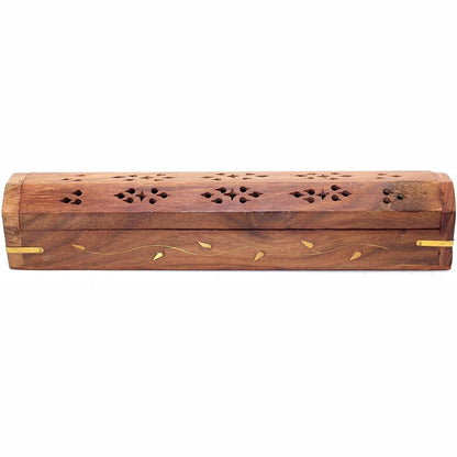 216219 - BRAMBLE & JONES Kuti për Ruajtjen e Temjanit prej Druri të Fortë me Mbledhës Hiri dhe Djegës Konik të Integruar, 33.8 x 7.2 x 7.2 cm