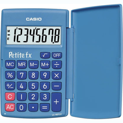 300079 - CASIO LC-401LV-BU-BOX – Kalkulator për shkollën fillore, ngjyrë blu