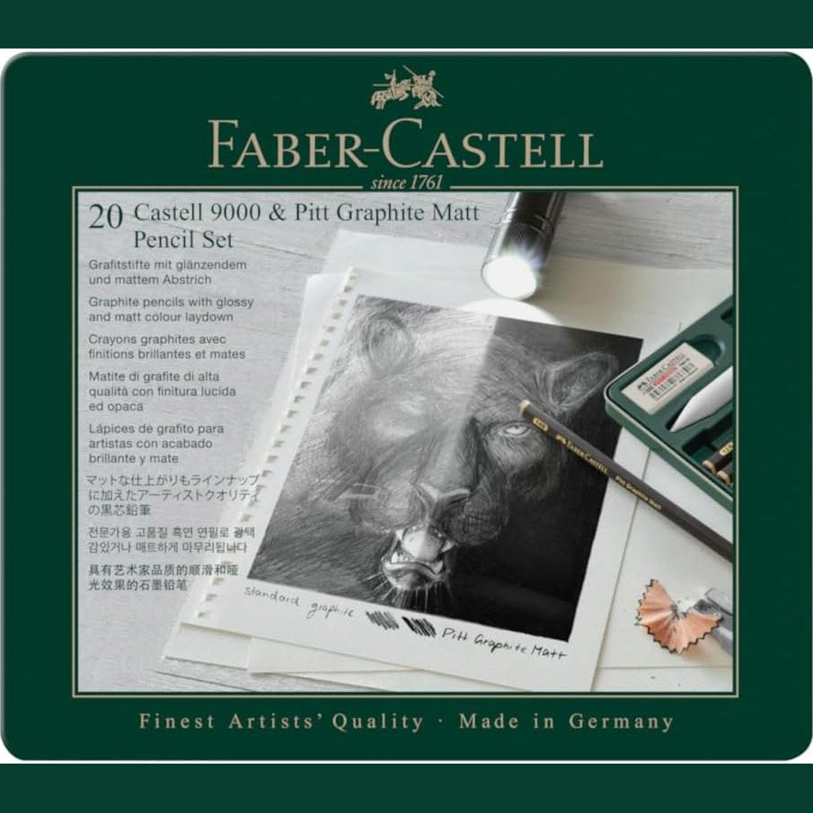 310014 - FABER-CASTELL Potloodset Pitt Graphite Matt & Castell 9000