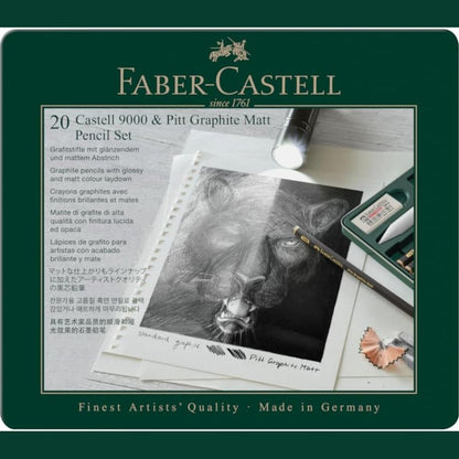 310014 - FABER-CASTELL Potloodset Pitt Graphite Matt & Castell 9000