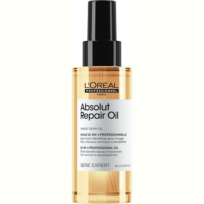 271654 - L'OREAL PROFESSIONNEL Vaj për flokë pa shpëlarje 10-në-1 Absolut Repair, 90 ml, Sprej mbrojtës nga nxehtësia për flokë të thatë dhe të dëmtuar