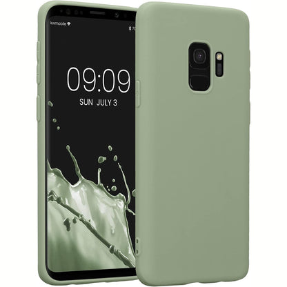 267454 - kwmobile Mbrojtëse e përputhshme me Samsung Galaxy S9 - mbulesë silikoni e butë TPU - gri-jeshile