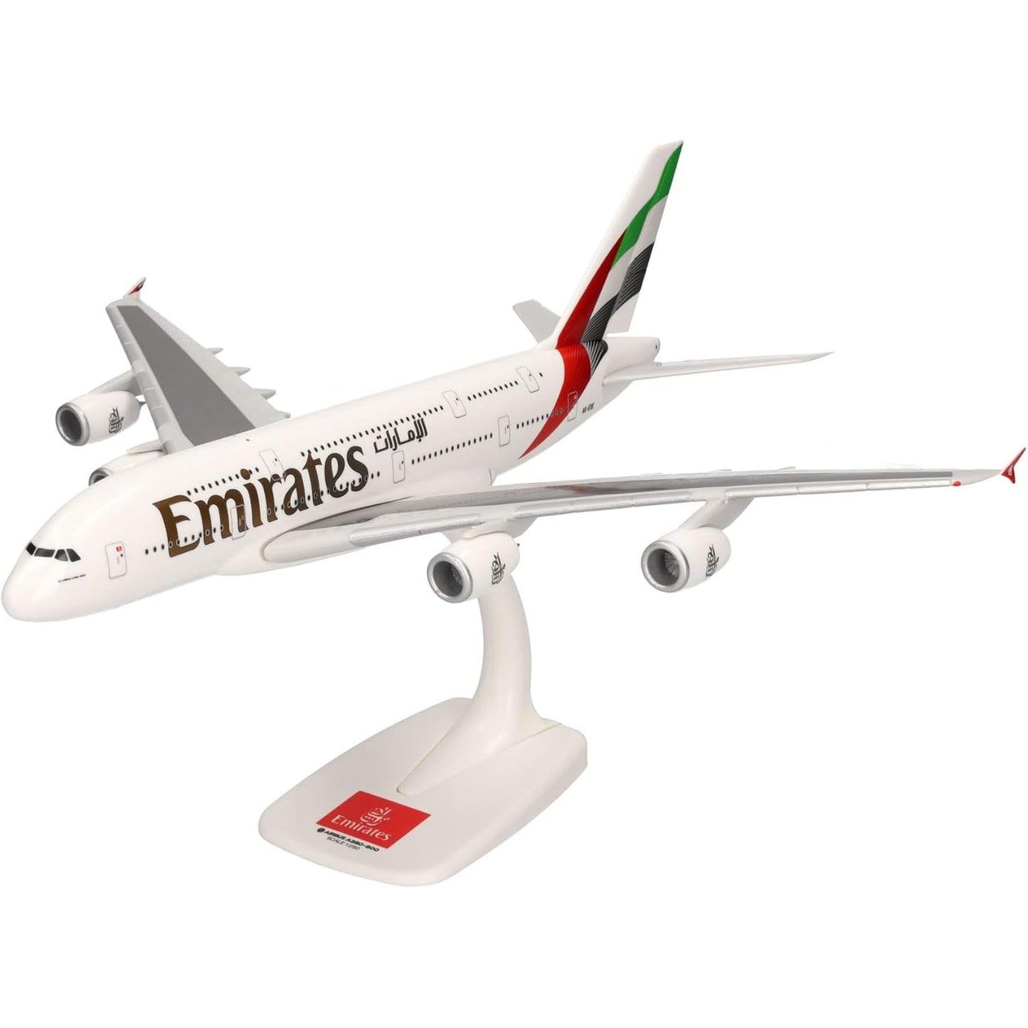 214753 - HERPA Model Aeroplani Emirates Airbus A380, Miniaturë në shkallë 1:250, Model me mbështetëse, Plastik, E Bardhë