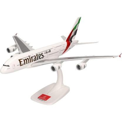 214753 - HERPA Model Aeroplani Emirates Airbus A380, Miniaturë në shkallë 1:250, Model me mbështetëse, Plastik, E Bardhë