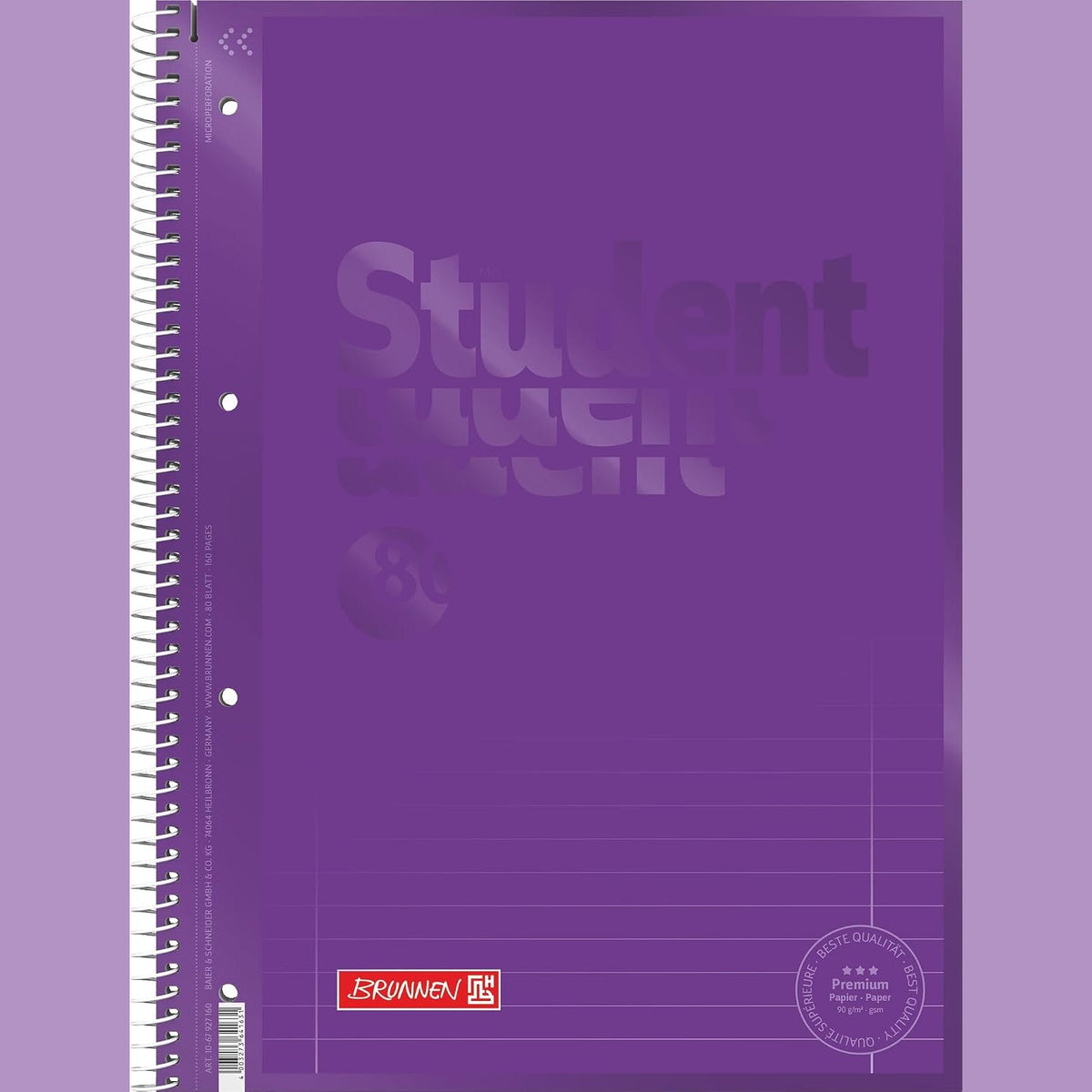 310743 - BRUNNEN - Kodi i ngjyrës së studentit Premium Collegeblock, A4, Lineature 27, 80 fletë, vjollcë
