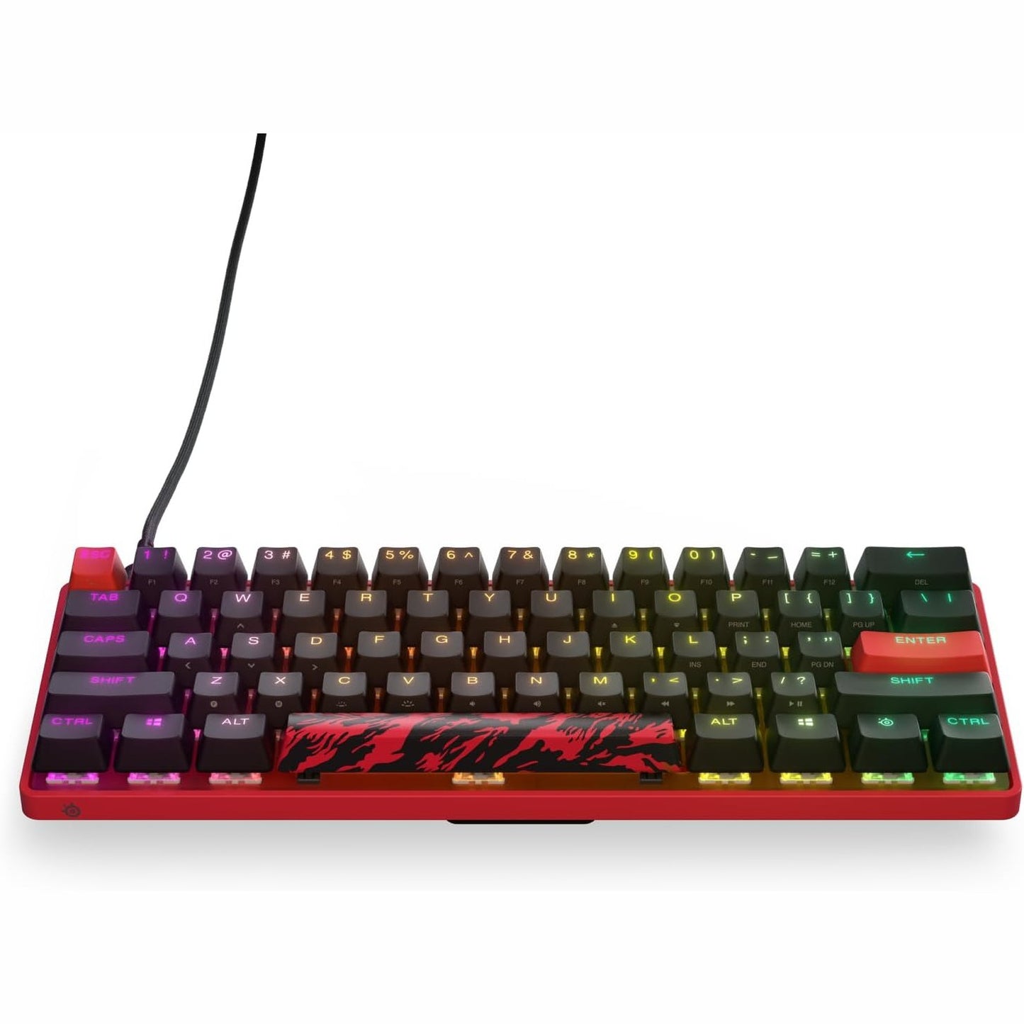 127365 - STEELSERIES Apex 9 Mini - Edicioni FaZe Clan - Tastierë Optike HotSwap 60% e Kompakt, me Çelësa Optikë dhe Përshtatje RGB, Tasteka Double-Shot PBT