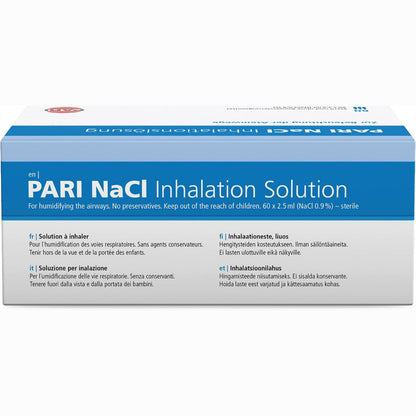275751 - PARI Tretësirë inhalimi për fëmijë dhe të rritur | 60 ampula me tretësirë inhalimi 2.5 ml NaCl 0.9 | Sterile dhe pa konservues