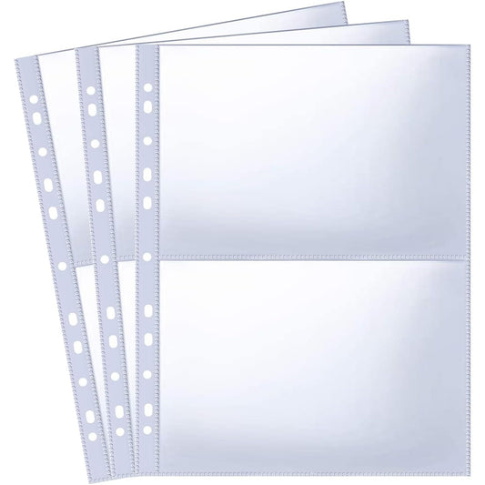 128306 - Pako A4 ECOPLUS me 120 Mbështjellëse Fotografike, 480 Xhepa për Dosje Unazash A4 2/3/4, Transparente, 2 Ndarje, Mbrojtëse Faqesh me 2 Xhepa nga të Dyja Anët, Faqe Mbushëse Albumi Fotografike me Ngarkim nga Sipër, Për Foto A5 (219 x 152 mm)