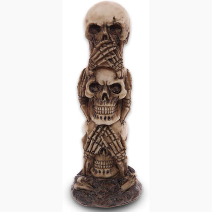 179987 - MORE ENERGY Figurë kafkë MTB 'Mos shiko të keqen - Mos dëgjo të keqen - Mos fol të keqen', Material i bërë nga metali, Lartësia 19 cm