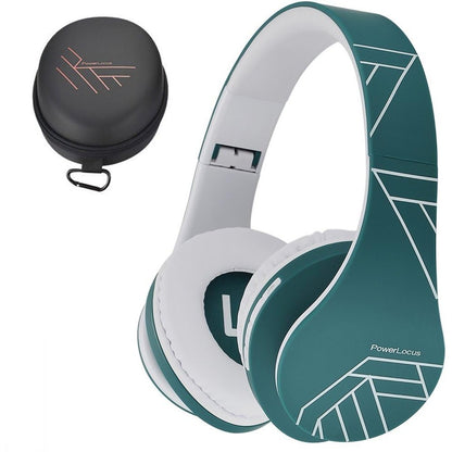 266671 - POWERLOCUS Kufje Bluetooth mbi vesh, stereo të palosshme, me mikrofon të integruar, Micro SD/TF, FM, për telefona celularë/iPad/laptopë dhe PC, ngjyra Blu