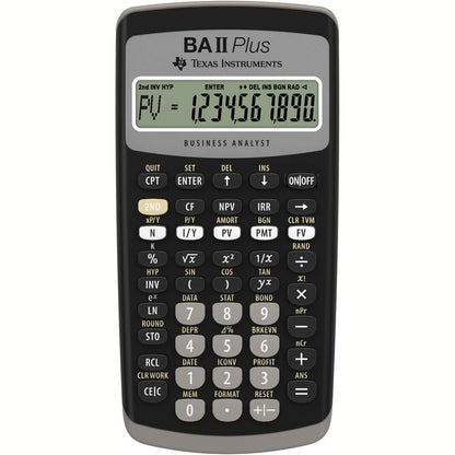 268227 - TEXAS INSTRUMENTS Kalkulator Financiar BA II Plus (1 rresht, ekran 10-shifror, me bateri) E zezë-Gri