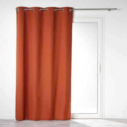 256348 - DOUCEUR D'INTÉRIEUR Perde e Syrit, 140 x 260 cm, Errësirë Terrakote, 100% Mikrofibër
