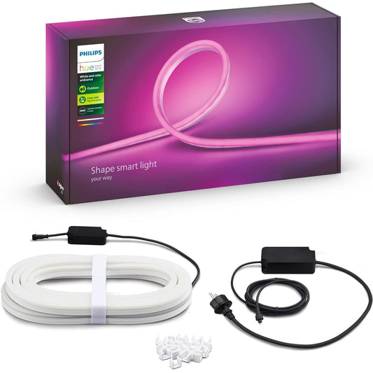 245012 - PHILIPS Hue Shirit ndriçimi për jashtë - Ndriçim LED i qëndrueshëm 5 metra, IP67, Dritë e bardhë dhe me ngjyra, Mund të errësohet, Lidhet me Hue Bridge, Funksionon me Alexa dhe Google Home