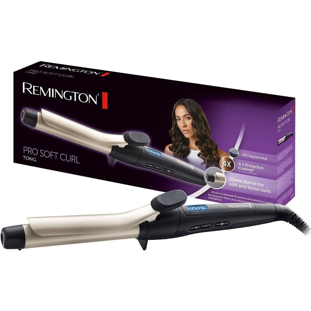271440 - REMINGTON Hekur kaçurrelash Pro Soft Curl CI6325, 25 mm, Veshje antistatike qeramike dhe turmaline, E zezë/krem