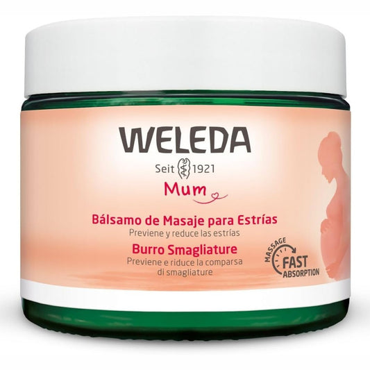 317920 - WELEDA - Balsam Masazhi për Shenjat e Strijeve, 150 ml, Parandalon dhe zvogëlon shfaqjen e shenjave të strijave, Natrue*, Vegan***
