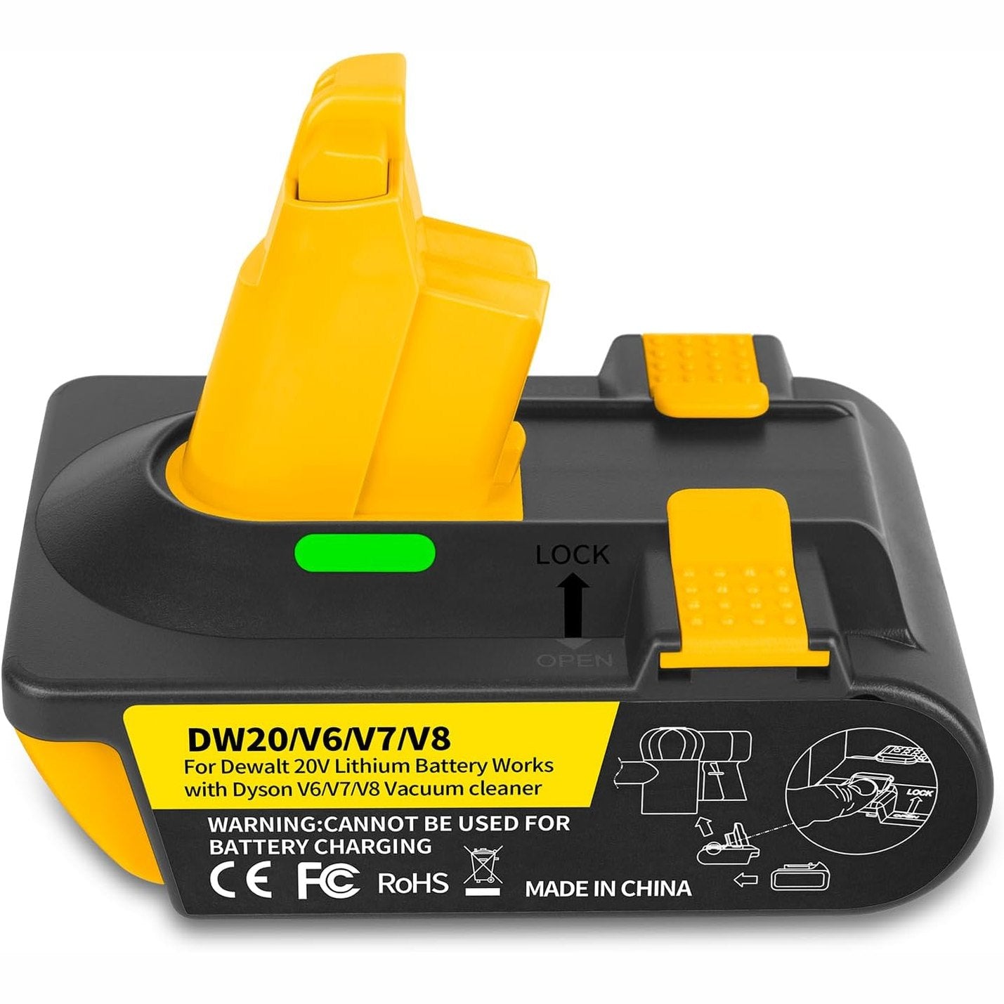 276883 - Konvertues DeWalt në Dyson V6, V7, V8 - Përshtatës baterie i pajtueshëm me DeWalt