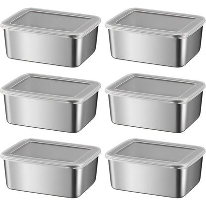 257099 - Cretvestsar Enë prej çeliku inox 650ml me kapak, Enë për ruajtjen e ushqimit për catering, Kuti dreke argjendi