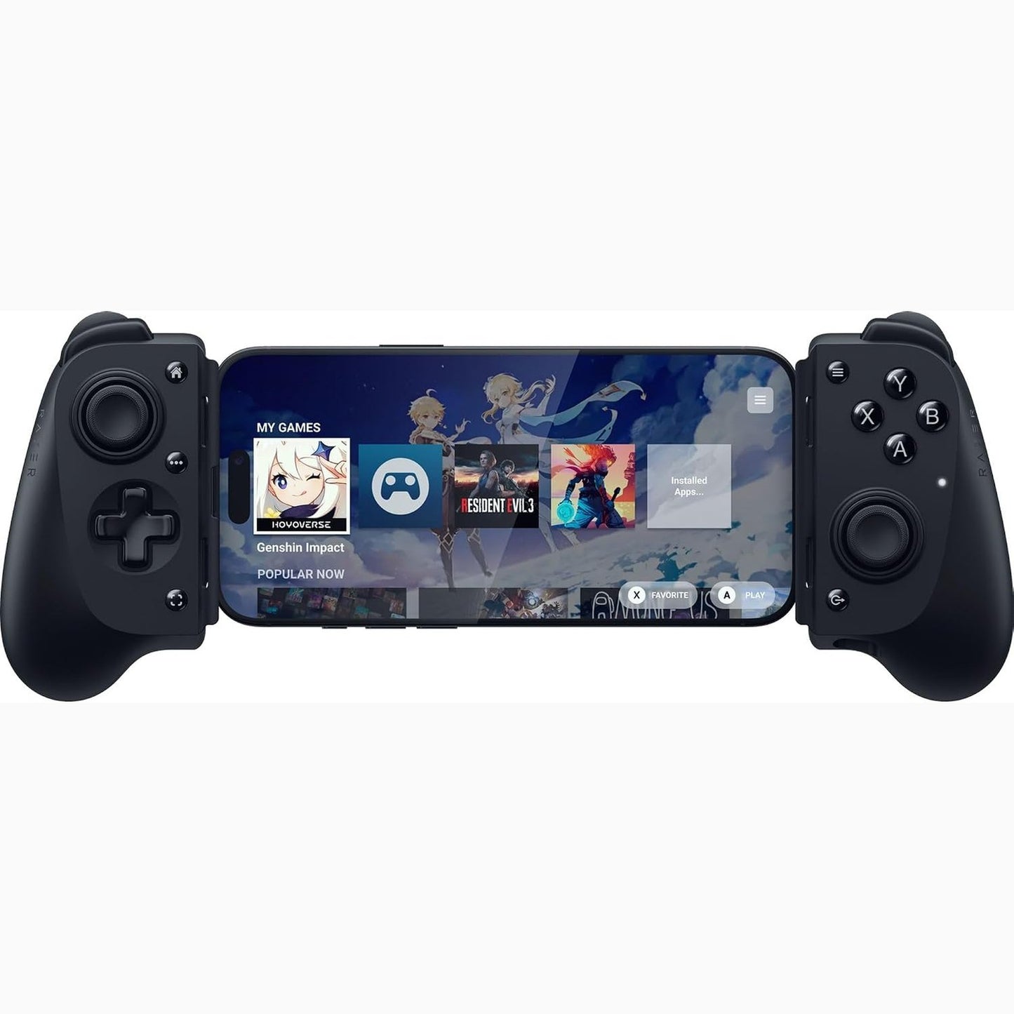 272825 - RAZER KISHI V3 - Kontrollues celulari për telefonat inteligjentë iPhone dhe Android - USB-C plug-and-play - Shkopinj analogë - 12 butona - Sensa HD Haptics - Nexus Game Launcher, i zi