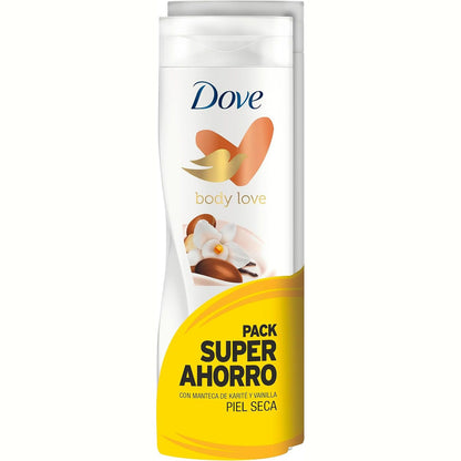 303758 - DOVE Krem Hidratues Trupi Value Pack me Gjalpë Shea dhe Vanilje, 2 x 400ml