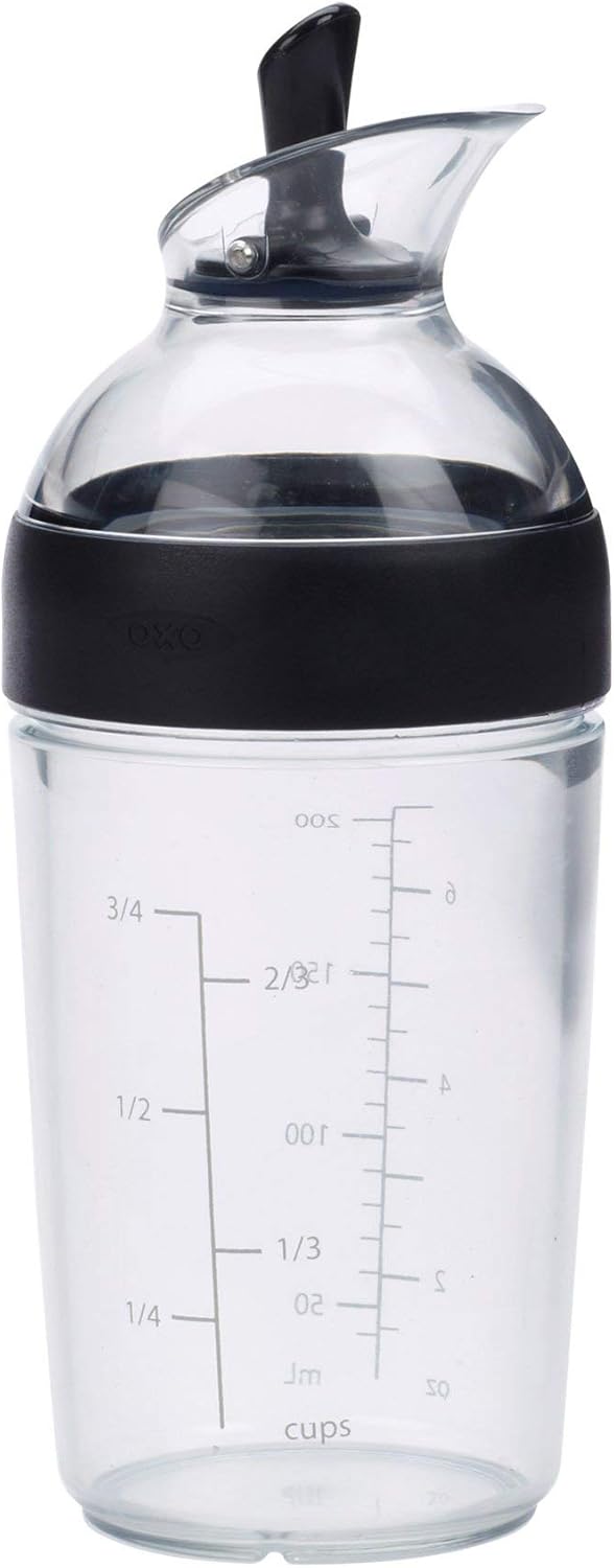257053 - OXO Good Grips Shaker për Salcë Sallate, e zezë, shishe transparente, kompakt