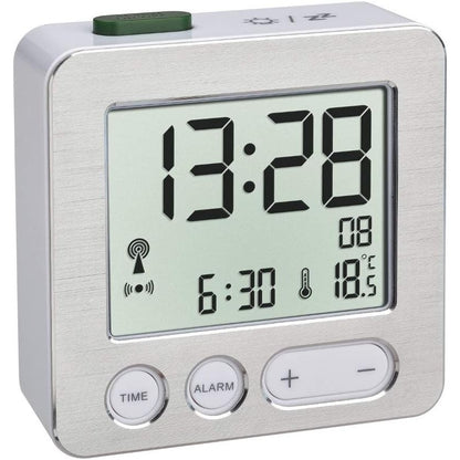 294248 - TFA DOSTMANN 60.2545 - Orë Elektronike me Alarm, E Bardhë-Argjendtë