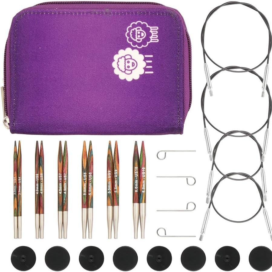 250380 - KNITPRO Set me 6 gjilpëra rrethore, të ndërrueshme, Set luksoz special