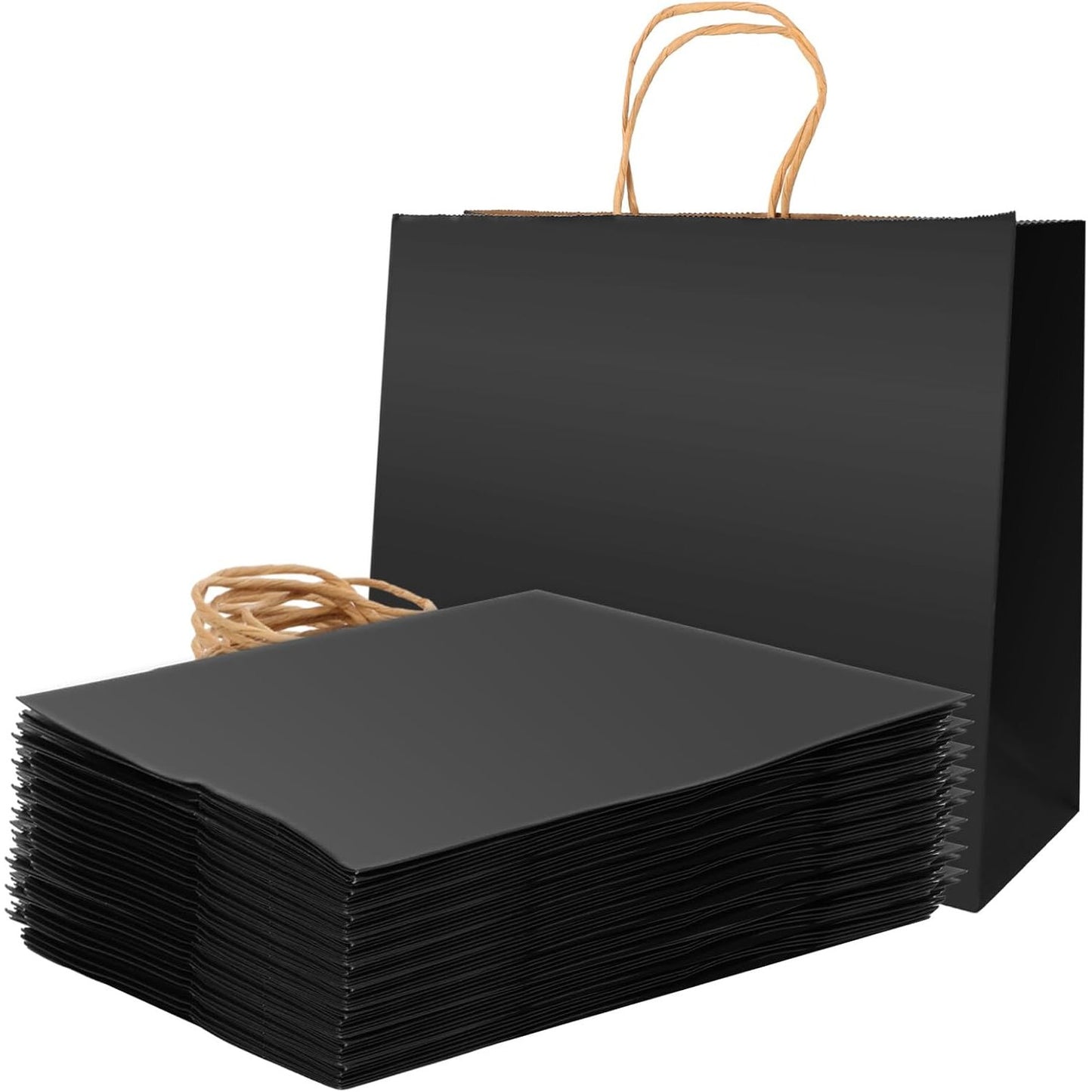 317096 - GBACHOOSE Qese letre dhuratash me 50 copë, 32x25x11cm, qese letre me doreza, qese letre të zeza për Pashkë, Krishtlindje, dasma, Ditën e Falënderimeve, festa, ditëlindje