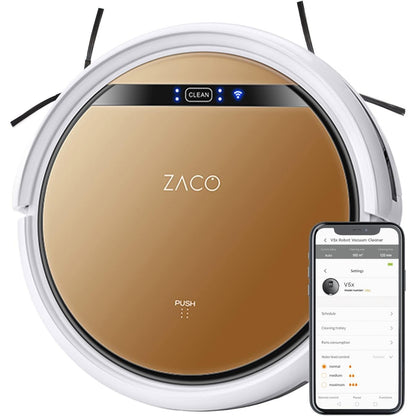 288114 - ZACO Fshesë me korrent robot V5x, Funksion 2-në-1, 8.1 cm, 22W, 65 decibel, me Wi-Fi, me stacion karikimi