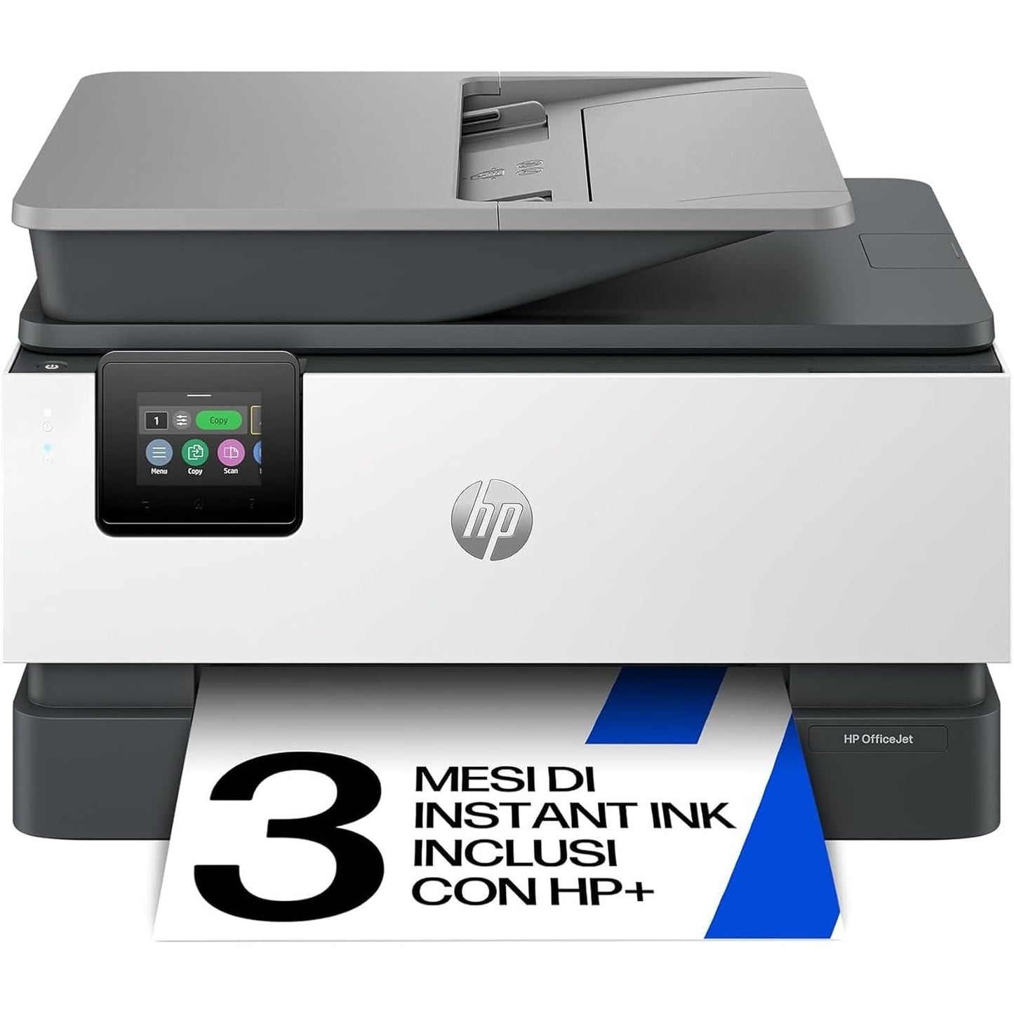 267597 - HP Printer shumëfunksional OfficeJet Pro 9120e, 6 muaj printim falas me bojë të menjëhershme, printer, skaner, fotokopjues, faks, Wi-Fi, LAN, printim në të dyja anët, AirPrint, gri dhe i bardhë