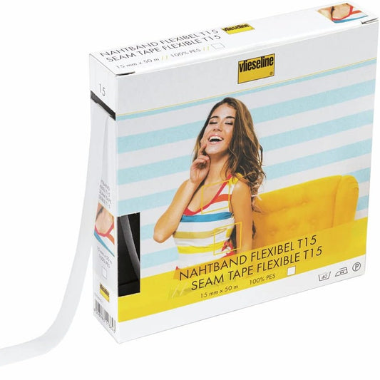 210622 - Vlieseline - Shiriti i Qepjes 231051, Plastik i Bardhë, Trashësi 15mm dhe Gjatësi 50m