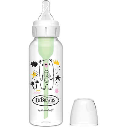 301108 - Dr. BROWN'S Shishe Options+ Anti-Kolik me Qafë të Ngushtë 250ml, sistem ventilimi i patentuar, përfshin thithën me rrjedhje të ngadaltë +0 muaj
