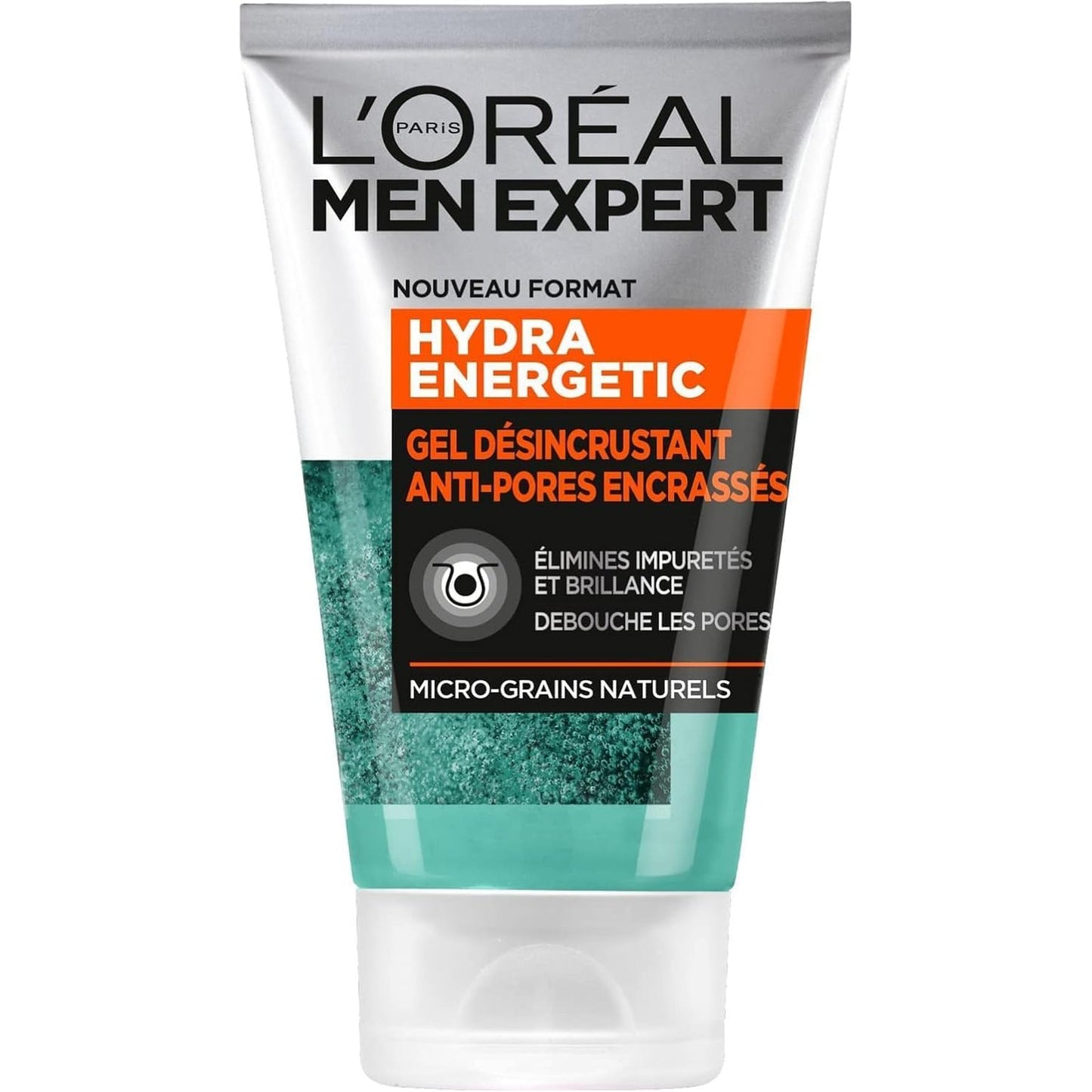 318923 - L'OREAL MEN EXPERT Xhel Pastrues Kundër Poreve për Burra - Kujdes Eksfoliues për Fytyrën - I Koncentruar me Mikro-Grimca Natyrale - Të Gjitha Llojet e Lëkurës - Hydra Energetic - 100 ml