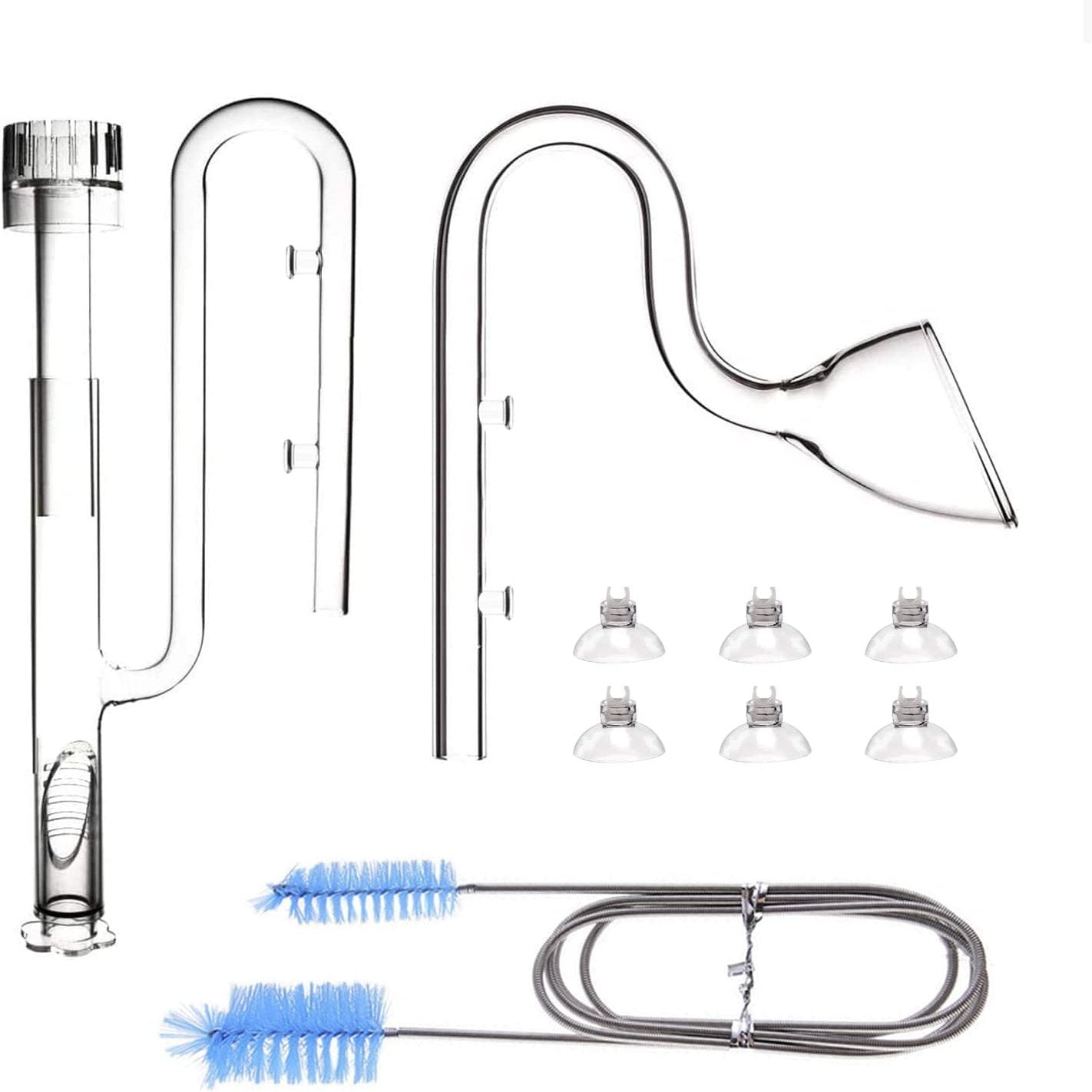 255675 - FZONE Set tubash për akuarium – prej qelqi për zambakë uji, hyrje dhe dalje për skimmer, për tuba filtri akuariumi 12/16 mm (1/2" ID)