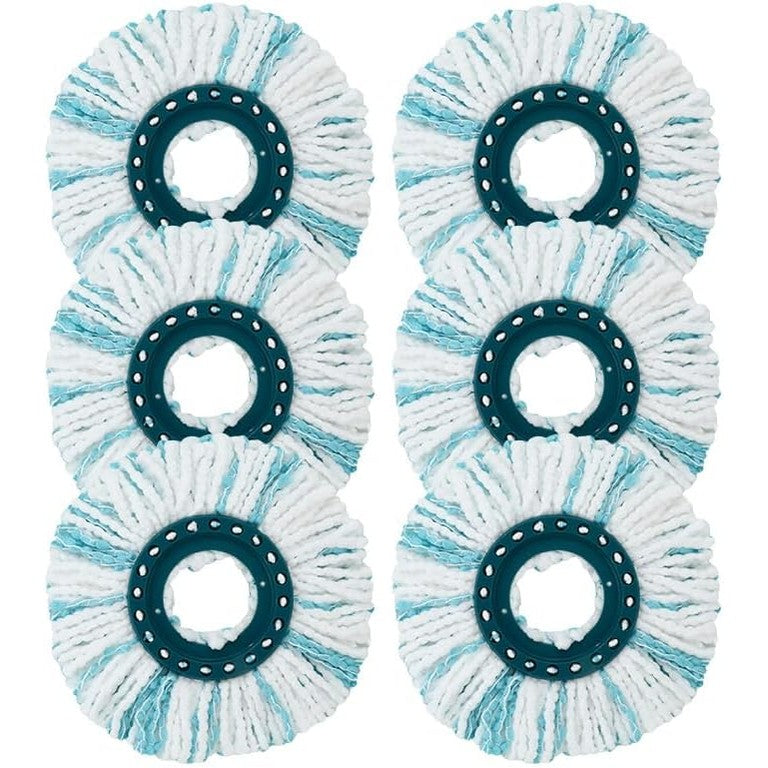 184549 - LEIFHEIT - Set 6 Koka Mopi Zëvendësuese për Mopin me Disk Twist, Sistem Fibre Të Përputhshëm, Për të Gjitha Dyshemet