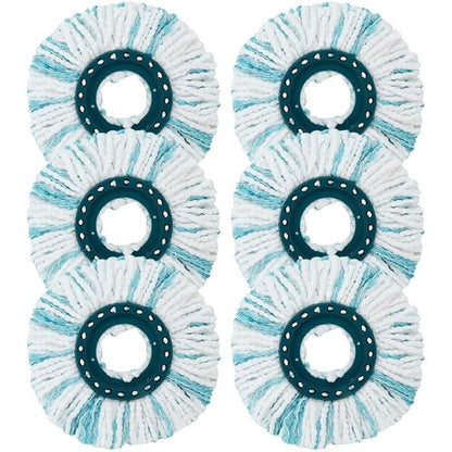 184549 - LEIFHEIT - Set 6 Koka Mopi Zëvendësuese për Mopin me Disk Twist, Sistem Fibre Të Përputhshëm, Për të Gjitha Dyshemet