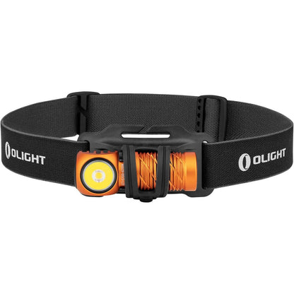 187128 - OLIGHT Llambë Koke Perun 2 Mini LED, Fener Rikarikueshëm, Shkëlqim 1100 Lumen, 5 Nivele Shkëlqimi, I Rregullueshëm 180°, Përdorim për Vrapim, Jogging, Kamping, Sinjalizim Emergjence, Ngjyra Portokalli