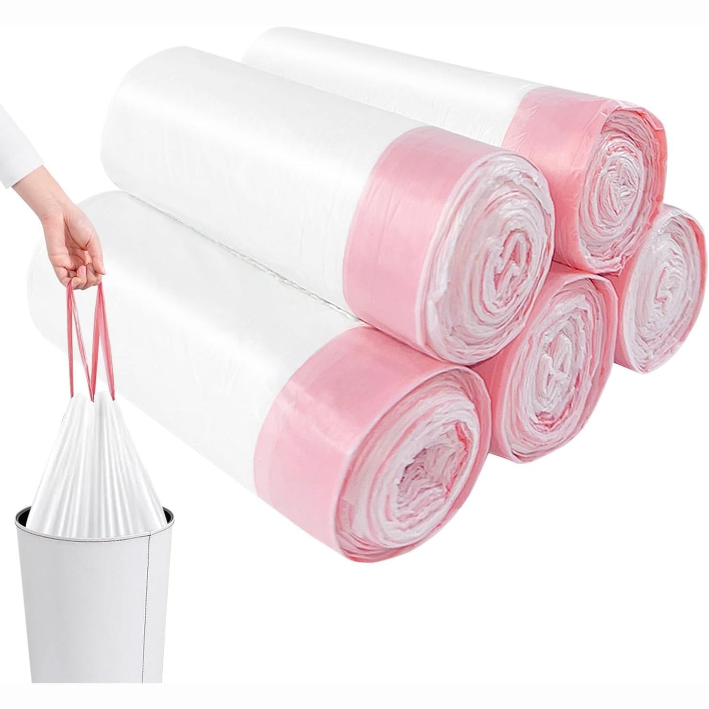 258297 - Qese Drejtkëndëshe për Koshin e Mbeturinave 10L 100 copë me Lidhëse (45cm x 50cm)