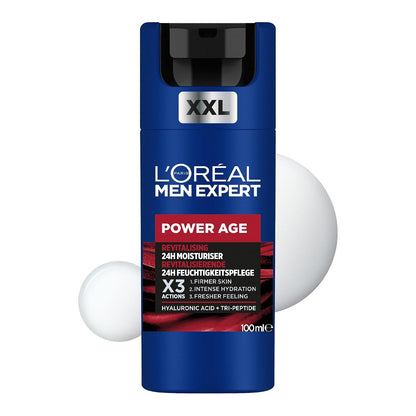 317117 - L'ORÉAL MEN EXPERT Kujdes për fytyrën rigjallërues dhe kundër plakjes për burra - Me acid hialuronik - Për të gjitha llojet e lëkurës - Power Age - Madhësia XXL - 100 ml