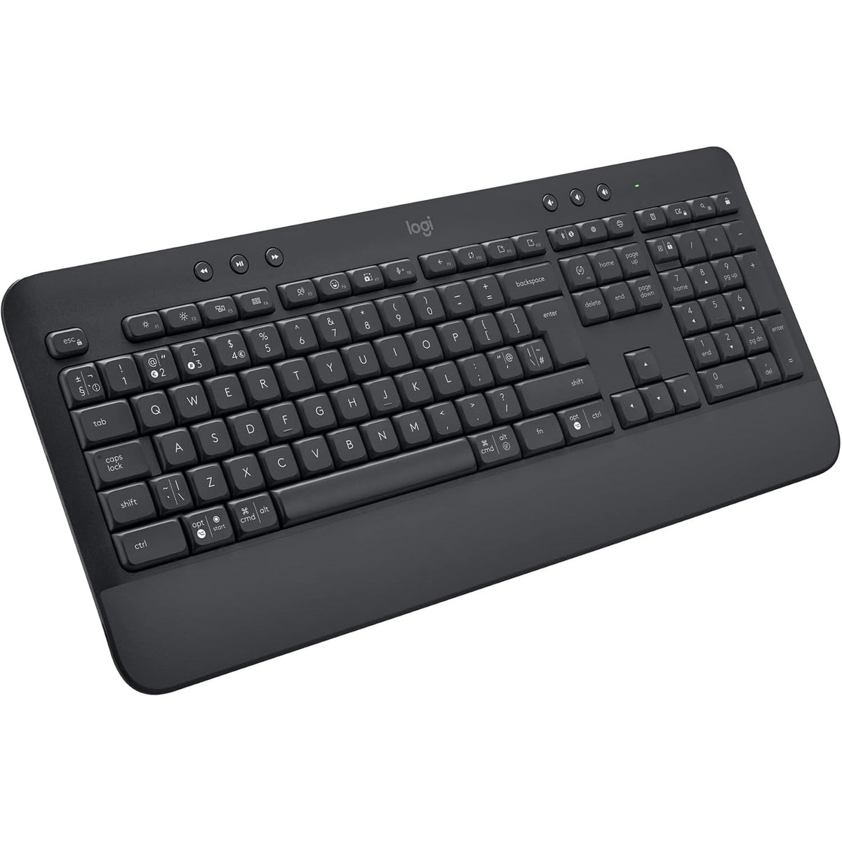 295142 - LOGITECH Signature K650, Tastierë Ergonomike pa Tel me Madhësi të Plotë me Mbështetëse Kyçi, Bluetooth BLE, Rrotull Logi USB, Taste të Heshtura, Tastierë Numerike, E Përputhshme me PC/Windows/Mac, AZERTY Franceze - Gri