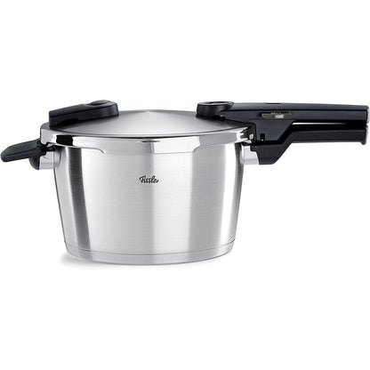 167298 - FISLER VITAQUICK PREMIUM - Tenxhere me presion prej çeliku Inox, Kapacitet 4.5L, Diametri 22cm, 2 Nivele Gatimi, e Përshtatshme për Induksion, Prodhuar në Gjermani - Argjendtë